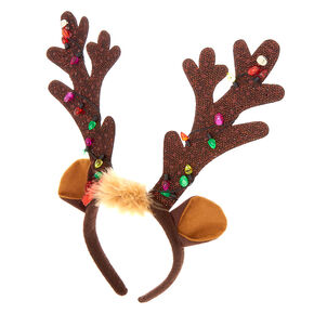Go to Product: Light Up Reindeer Antlers Headband - Brown from Claires