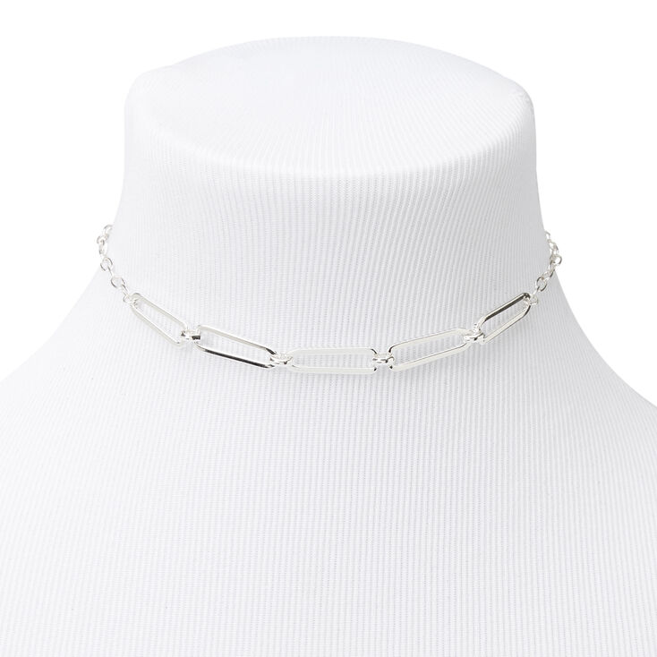 Silver Thin Chain Link Necklace,