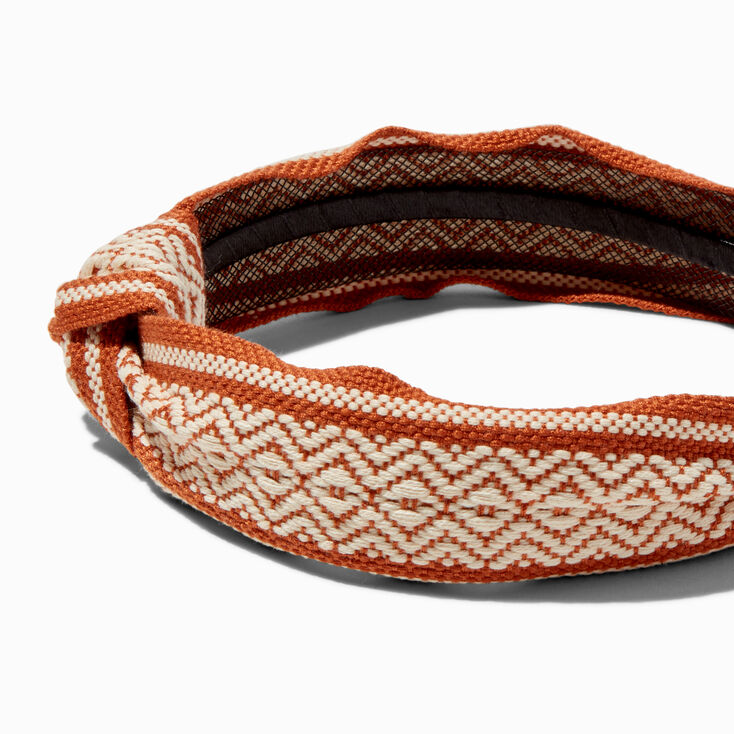 Rust Woven Tribal Knotted Headband,
