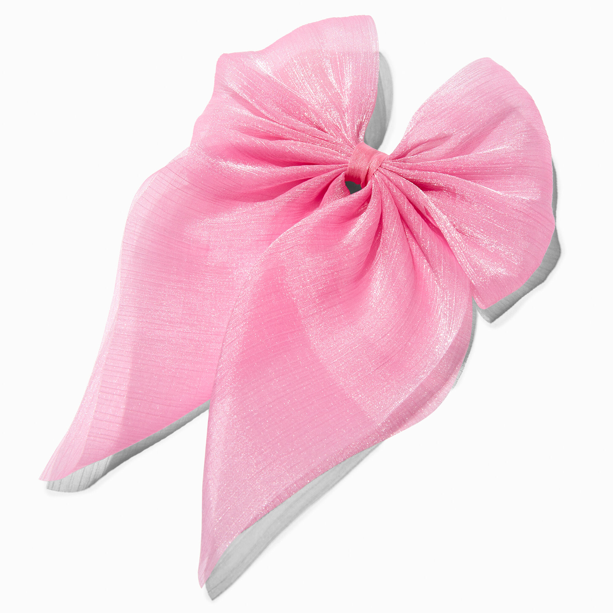 View Claires Sheer Bow Hair Clip Pink information