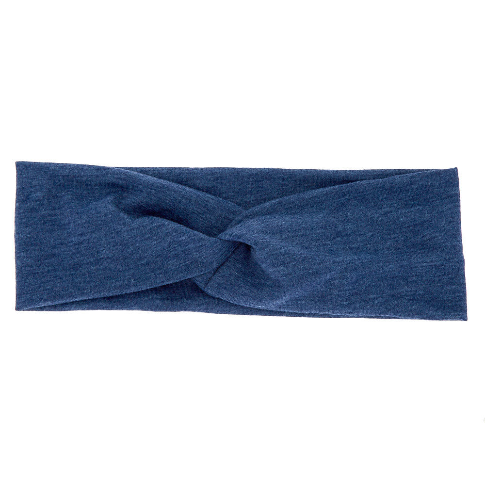 Wide Jersey Twisted Headwrap - Navy,