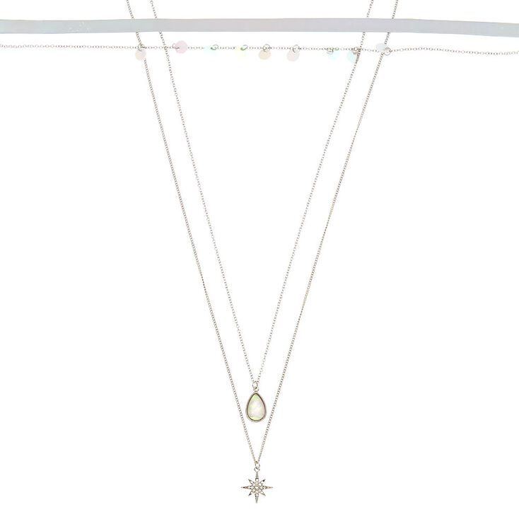 Silver Holographic Assorted Necklaces - 4 Pack,
