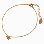 Gold-tone Single Bow Chain Anklet,