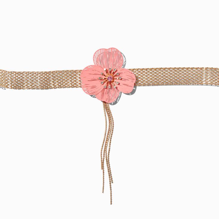Coral Flower Fringe Choker Necklace,