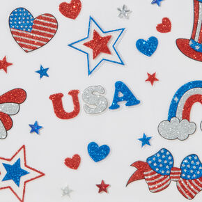 Stars &amp; Stripes Assorted Gemstones Face Stickers,
