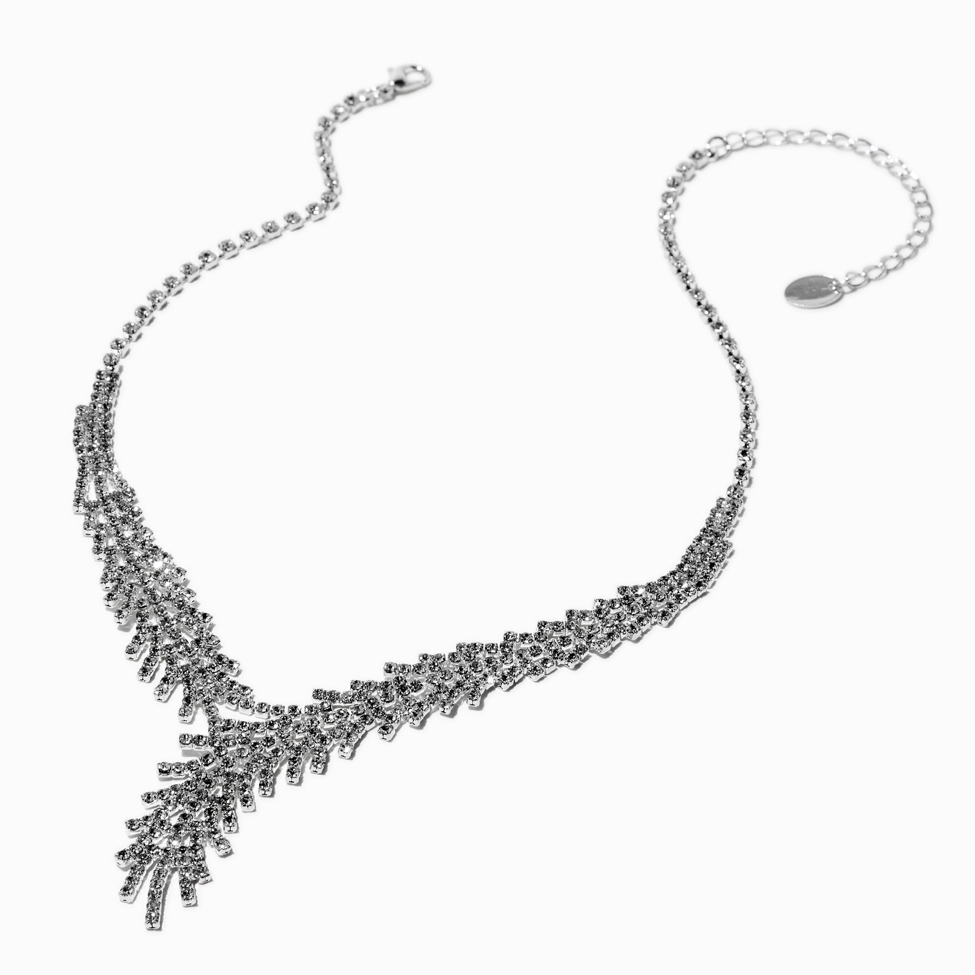 Rhinestone Vine Y-Neck Statement Necklace