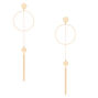 Gold 5&quot; Pendulum Drop Earrings,