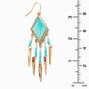 Turquoise Thread &amp; Spike 3&quot; Drop Earrings,
