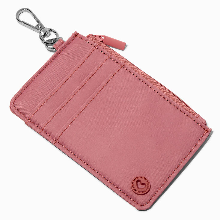 Pink Mauve Nylon Credit Card Case,