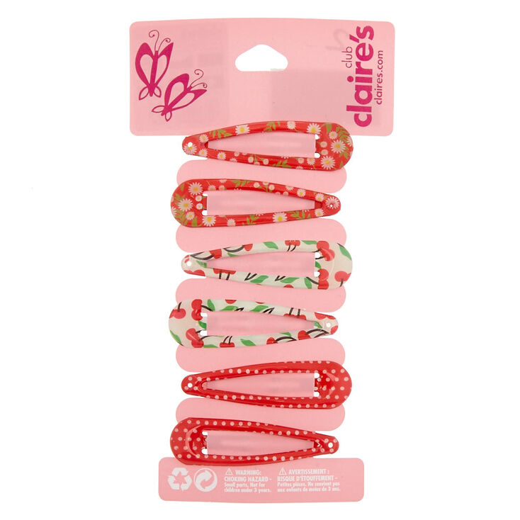 Claire&#39;s Club Snap Hair Clips - Red, 6 Pack,