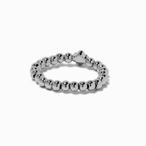 Silver-tone Crystal Clover Stretch Ring,