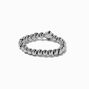 Silver-tone Crystal Clover Stretch Ring,