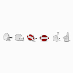 Football Stud Earrings - 3 Pack ,
