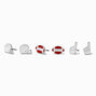 Football Stud Earrings - 3 Pack ,