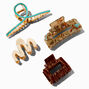 Turquoise &amp; Brown Textured Hair Claws - 4 Pack,