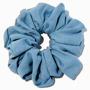 Chambray Denim Faux Suede Giant Hair Scrunchie,