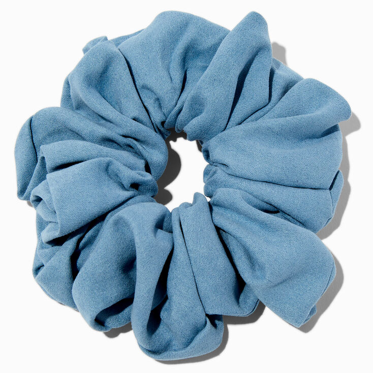 Chambray Denim Faux Suede Giant Hair Scrunchie,