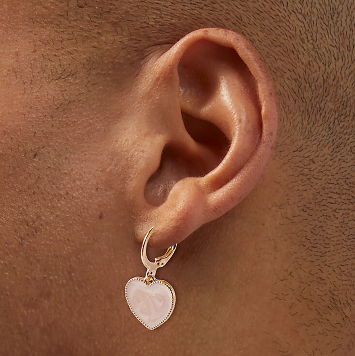 Gold-tone Heart Butterfly Earring Stackables Set - 6 Pack,