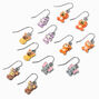 Fuzzy Animal Drop Earrings - 6 Pack,
