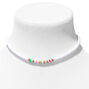 White Heishi Bead Choker Necklace,