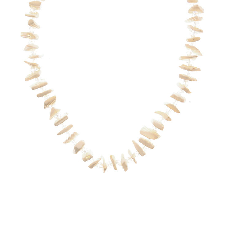 Cream Jagged Shell Necklace Claire S Us