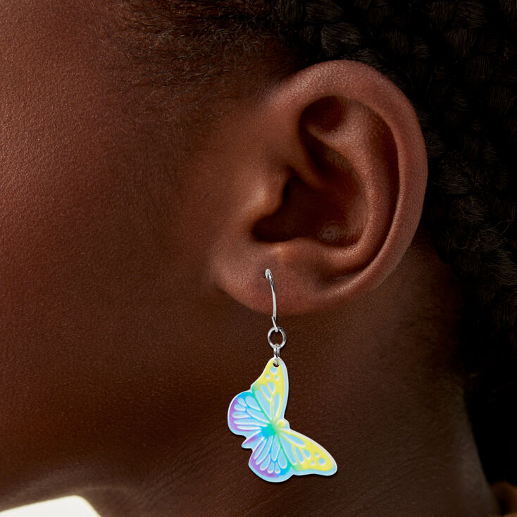 Ombr&eacute; Butterfly 1.5&quot; Drop Earrings,