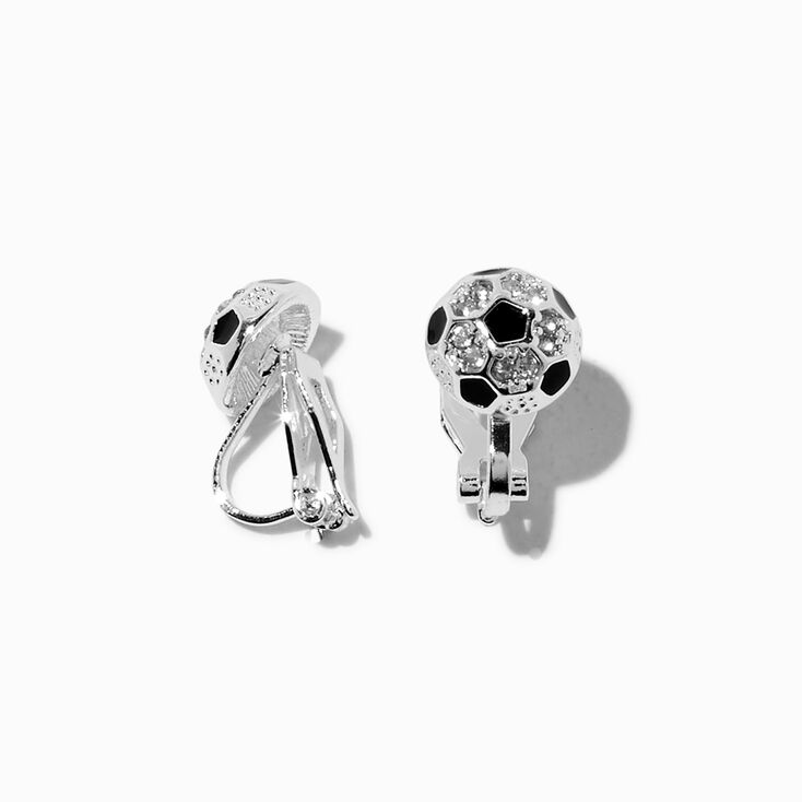 Soccer Ball Clip-On Stud Earrings,