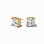 C LUXE by Claire&#39;s 18kt Gold Plated Cubic Zirconia 8mm Square Stud Earrings,