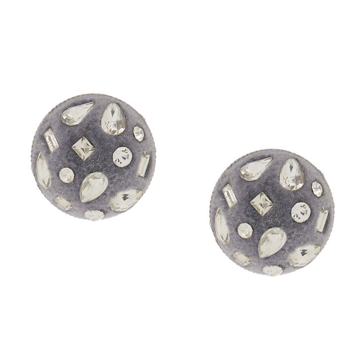 Claire's Boucles d'oreille tige à bouton glamour en imitation velours