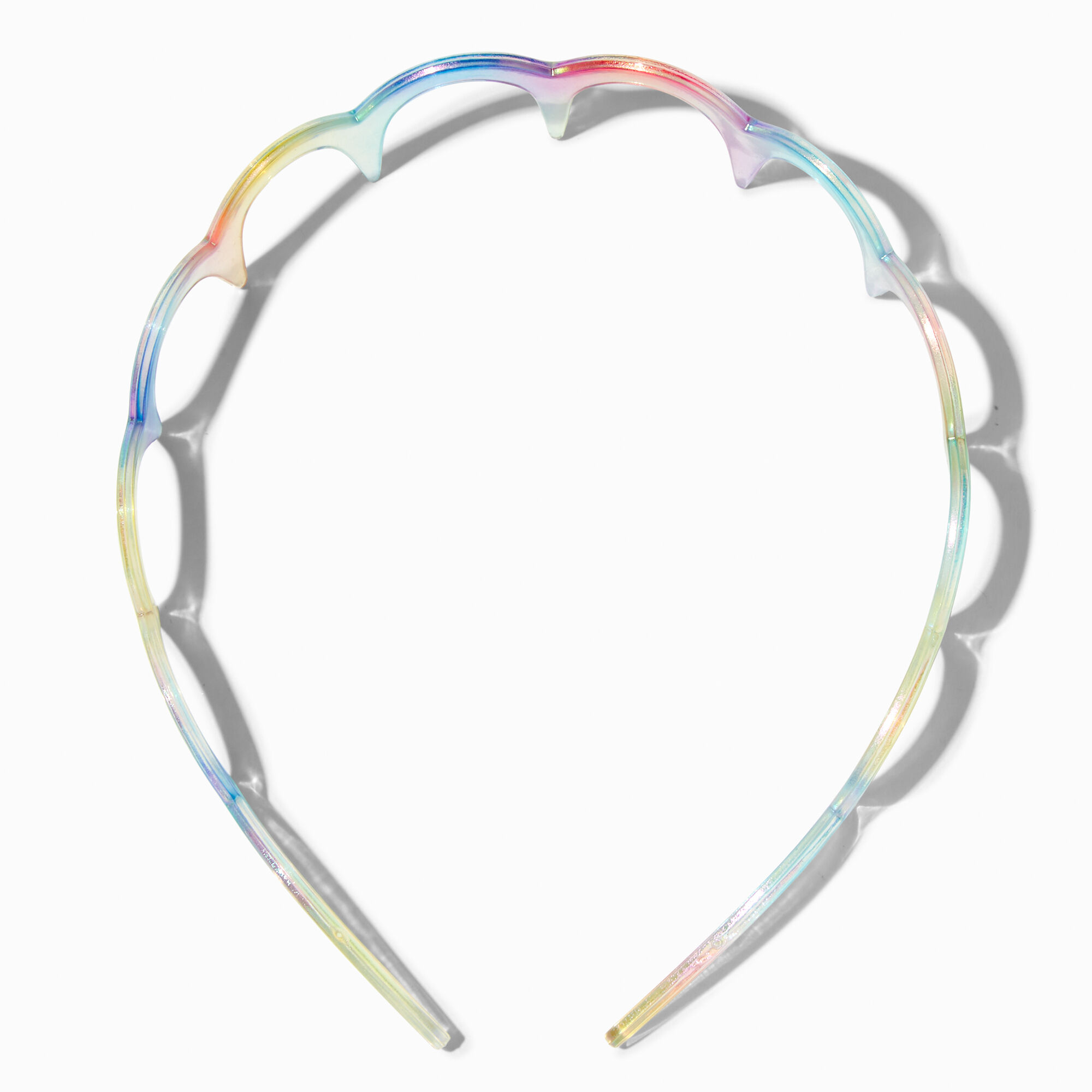 View Claires Holographic Arched Headband Rainbow information