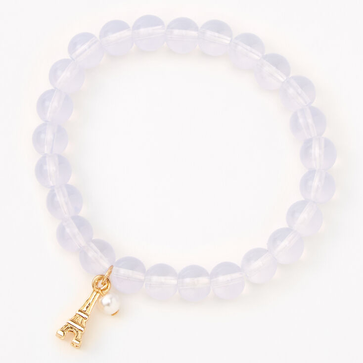 Paris Lavender Beaded Stretch Bracelet,