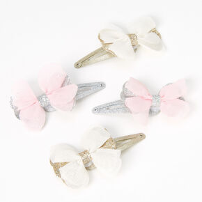 Claire&#39;s Club Chiffon Butterfly Glitter Snap Hair Clips - 4 Pack,