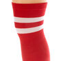 Over The Knee Striped Socks - Red,