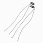 Silver Rhinestone Faux Hair Clip In Extensions - 2 Pack,