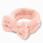 Blush Pink Furry Makeup Bow Headwrap,