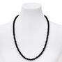 Black 8mm Beaded Necklace,