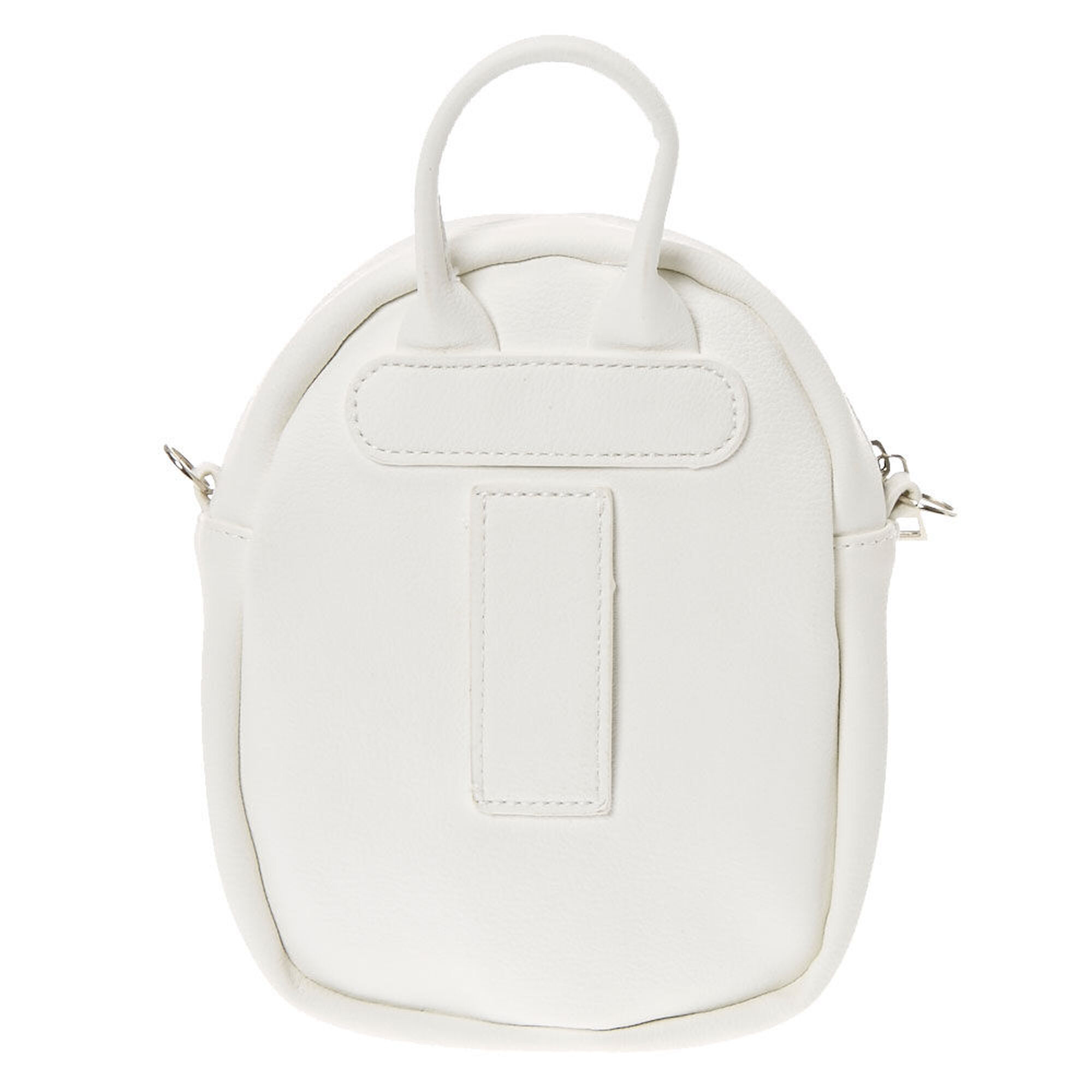 Faux Leather Mini Backpack Crossbody Bag - White | Claire&#39;s US