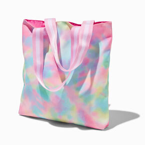 Claire&#39;s Club Happy Face Tie Dye Tote Bag,
