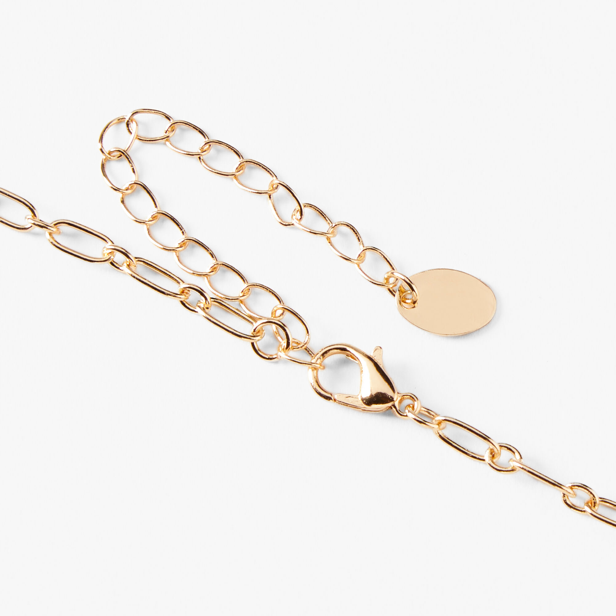 Gold Daisy Peace Sign Carabiner Pendant Necklace,