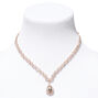 Rose Gold Crystal Teardrop V-Neck Jewelry Set - 2 Pack,