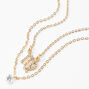 Gold Cubic Zirconia Zodiac Multi Strand Necklace - Virgo,