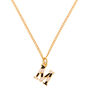 Gold Striped Initial Pendant Necklace - M,