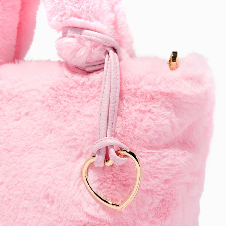 Furry Pink Crossbody Tote Bag,