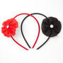 Claire&#39;s Club Red and Black Headbands with Flowers - 2 Pack,
