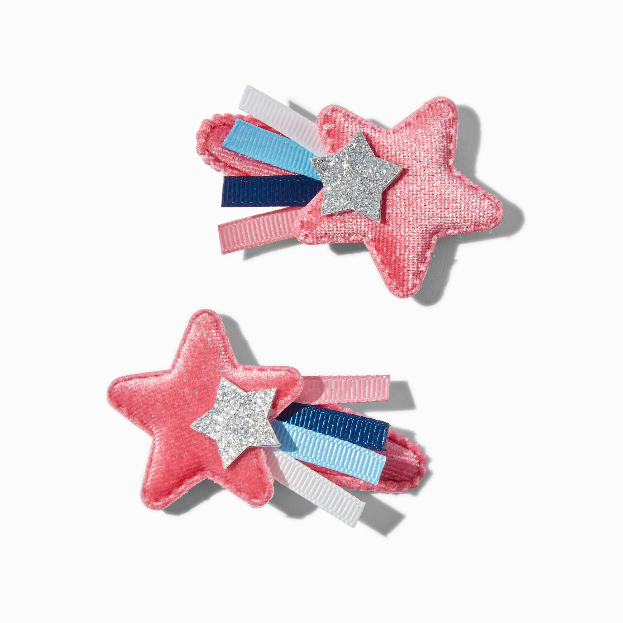 Claire's Barrettes clic clac en tissu étoilées Claire's Club - Lot de 2
