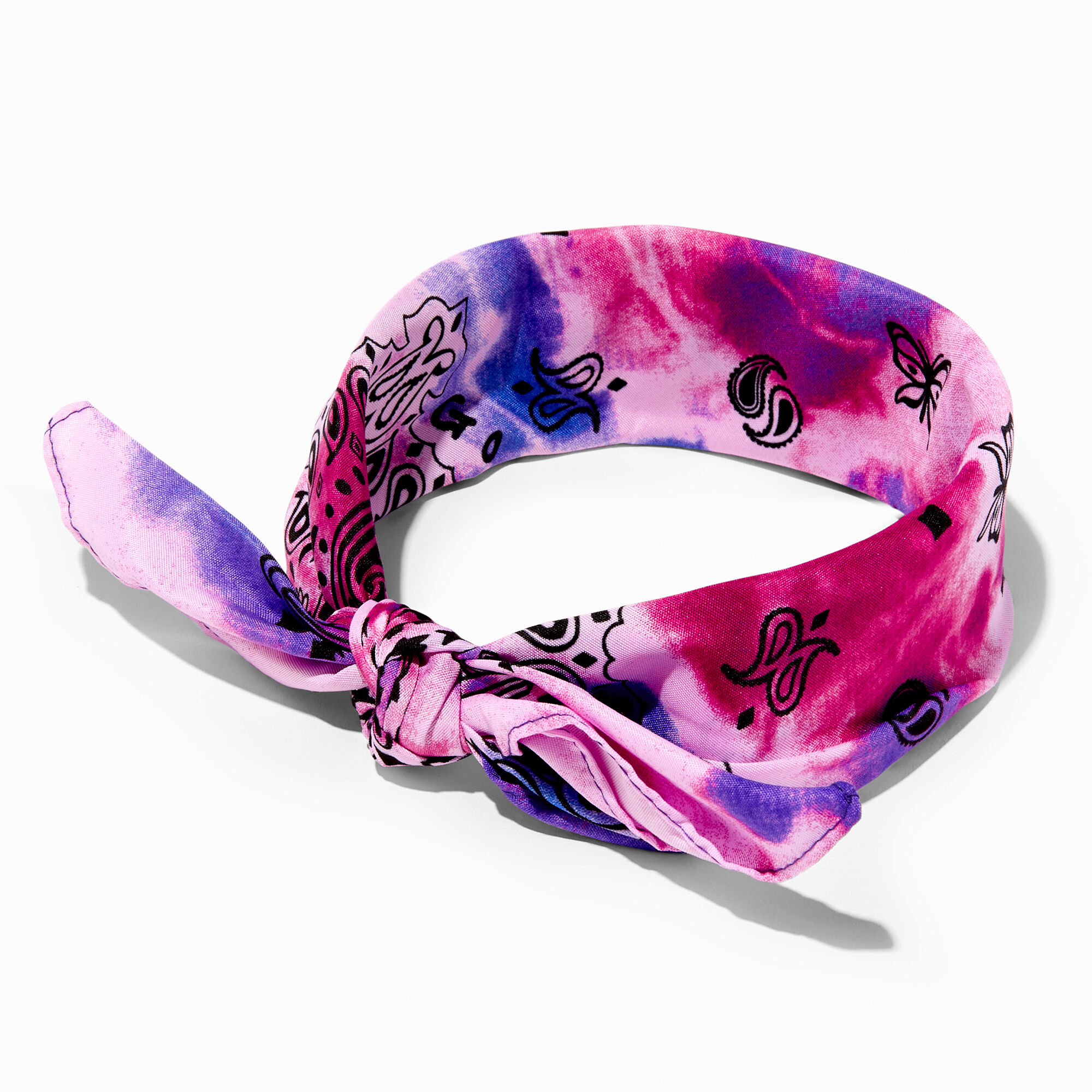 View Claires Purple Tie Dye Bandana Headwrap Blue information