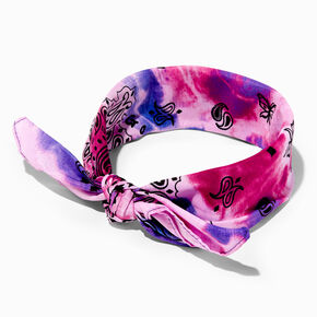 Purple &amp; Blue Tie Dye Bandana Headwrap,