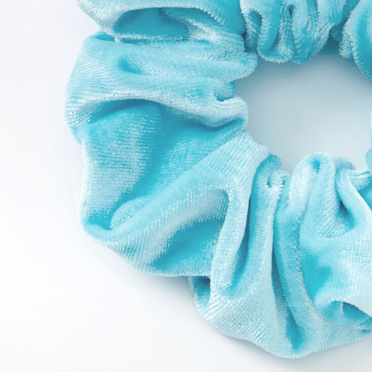 Medium Aqua Velvet Hair Scrunchie,