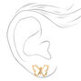Rhinestone Butterfly Stud Earrings - Gold,