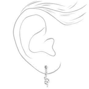 Silver Snake &amp; Hoop Stud Earrings - 3 Pack,